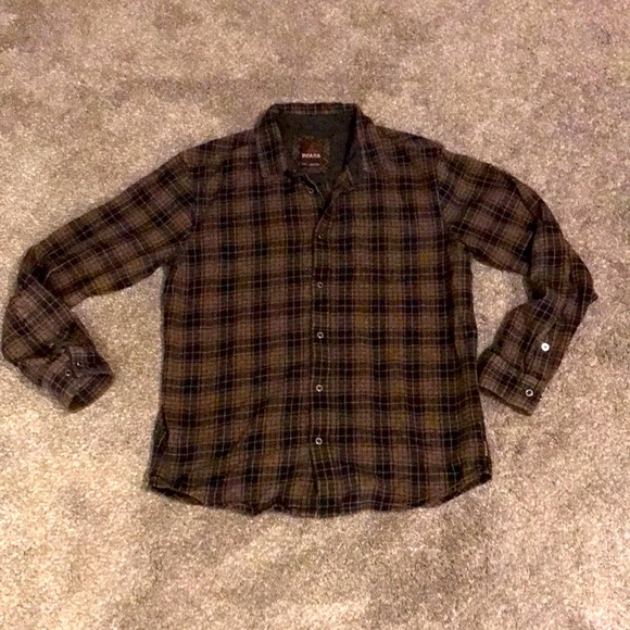 Prana button down flannel, organic cotton - Picture 1 of 8